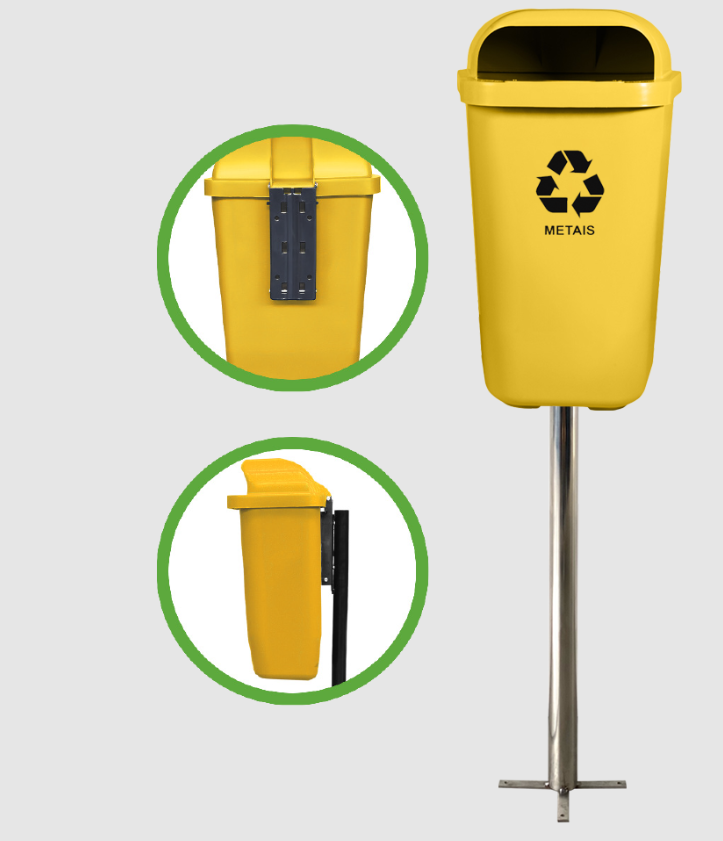 M219 Lixeira Papeleira 50L Com Poste